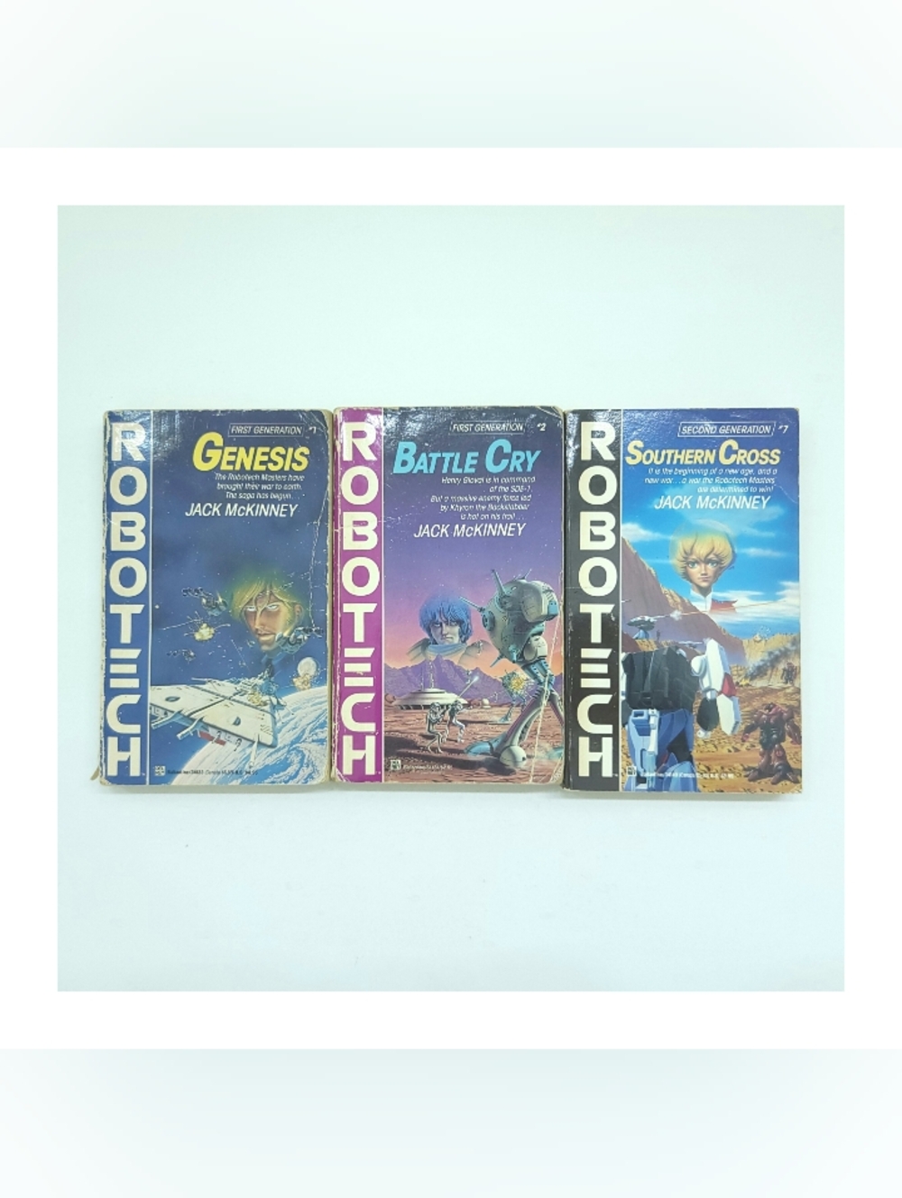 Robotech Paperback Books 1, 2, 7 Del Rey Jack McKinney Lot of 3 Novels